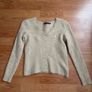 Ralph Lauren Women's Beige V-Neck Sweater
